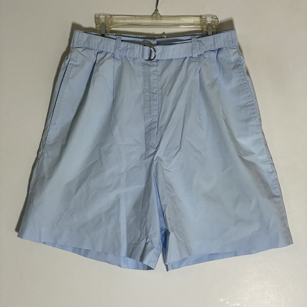 Vintage Izod Club Shorts Womens 8‎ Blue Pocket Belted High Waisted 80s 90s Y2K